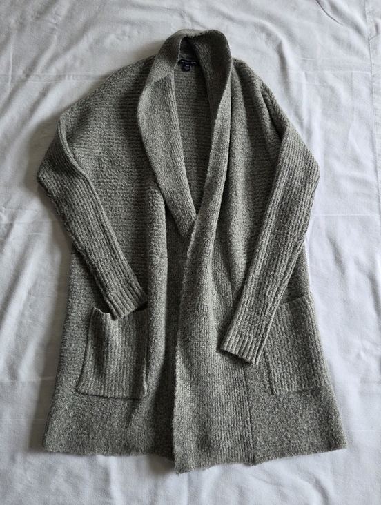 American Eagle Outfitters Sweaters - American Eagle Outfitters Open-Front Shawl Collar Cardigan - Gray
